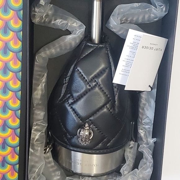 Kurt Geiger London Wine glass holder crossbody  NWT. Quilted  leather. Black - Picture 9 of 9